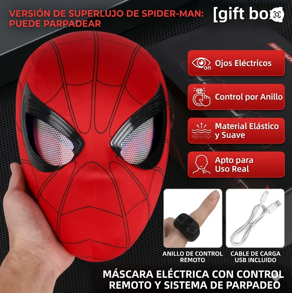 SpiderMask. Version Control remoto Ojos Animados.